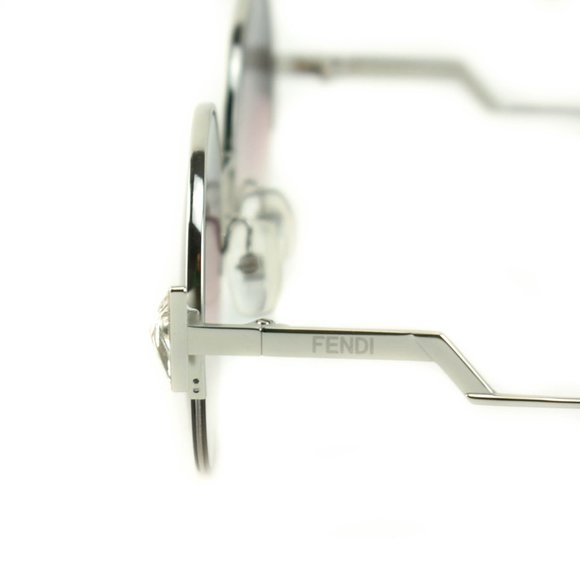 FENDI Silver/Blue Crystals Logo Sunglasses (nn) - Picture 3 of 10